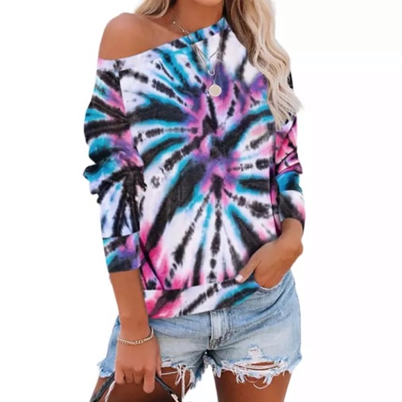 Tie dye casual long sleeves top - Picture 4 of 6